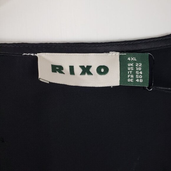 Rixo Zadie Dress Waterblossom Black Satin NWT Sequin Midi Size 4XL US 18 - Picture 6 of 12